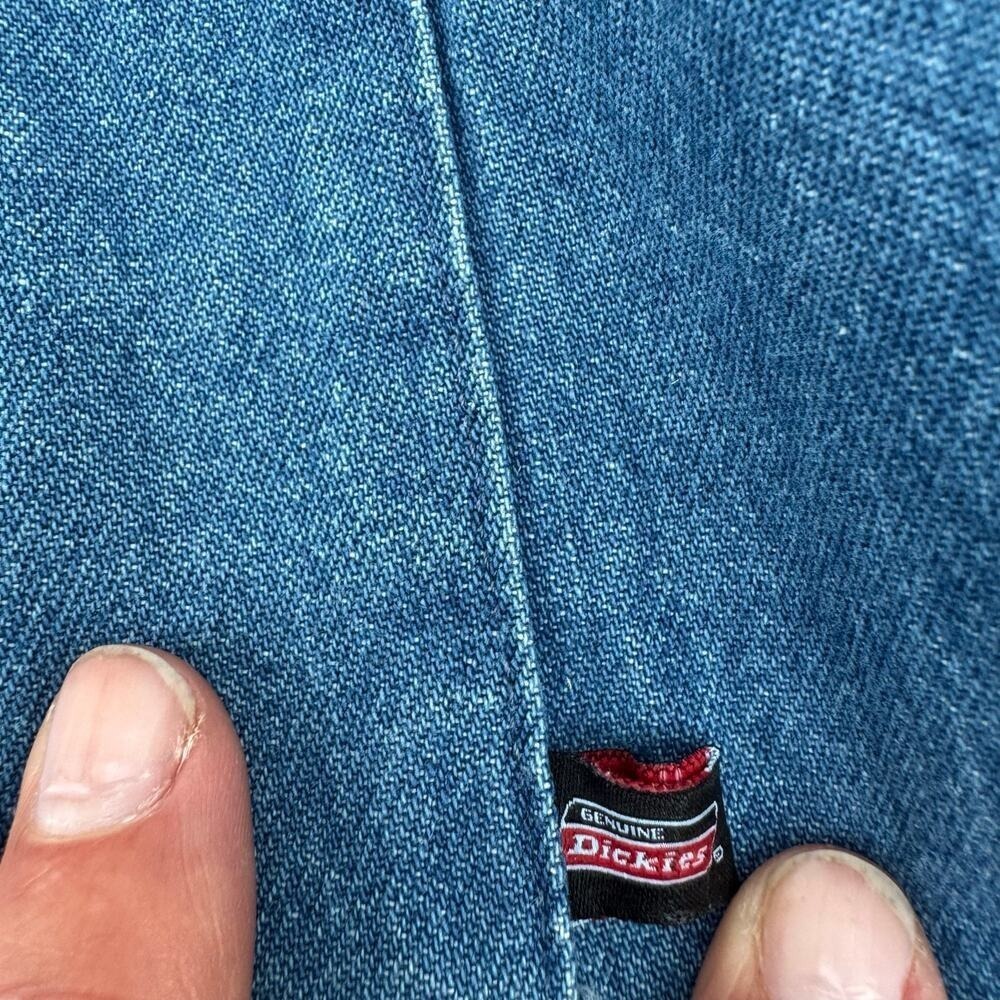 Genuine Dickies Mens 2XL Blue Denim Short Sleeve Button Down Shirt Workwear - Picture 3 of 6